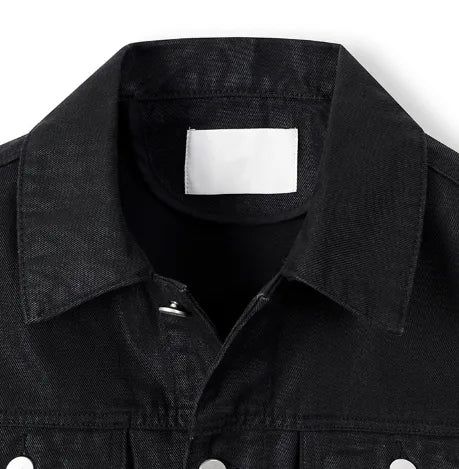 Kanto Coated Black Denim Trucker Jacket