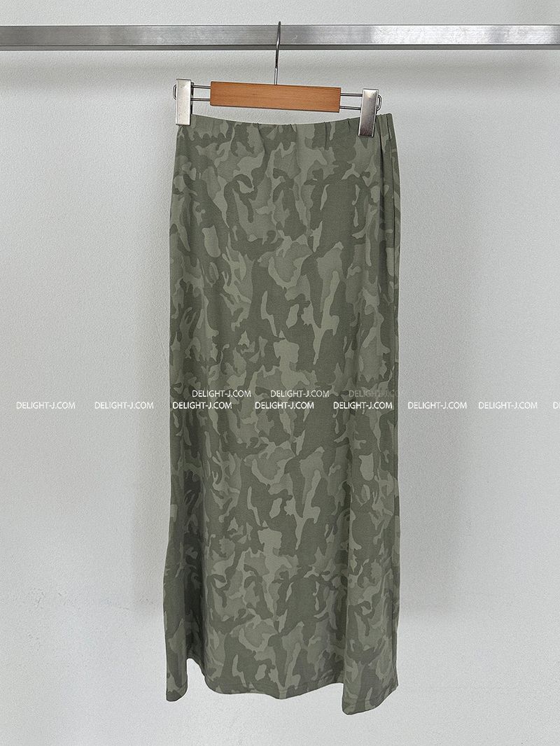 Camo Military Maxi Long Skirt