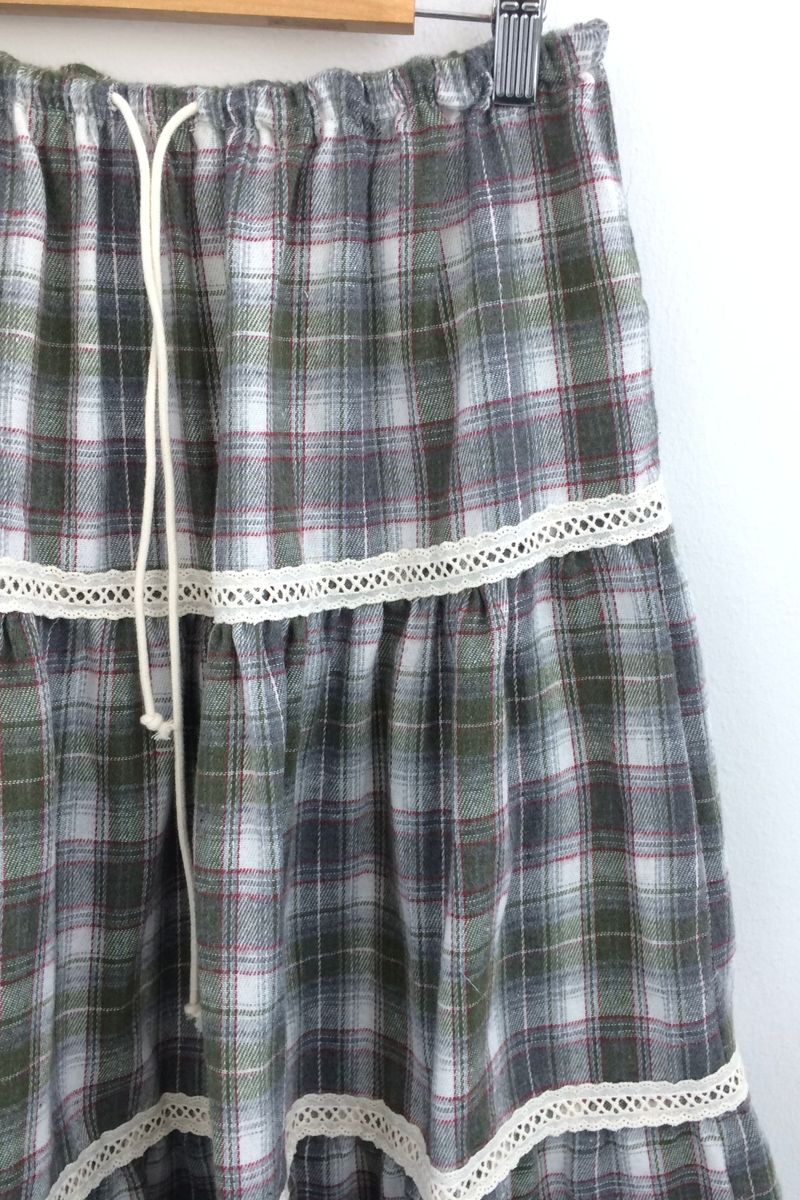 Hazel latte checkered skirt