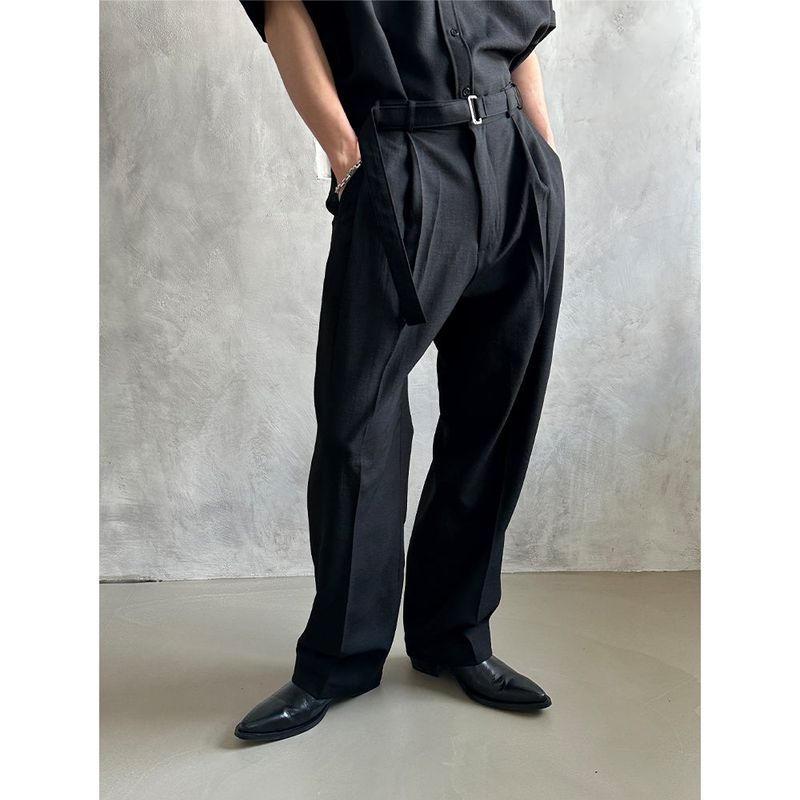 LAURANT（ロラン）の「[SET UP가능]ミニマルベルトスラックス(3color)（パンツ）」