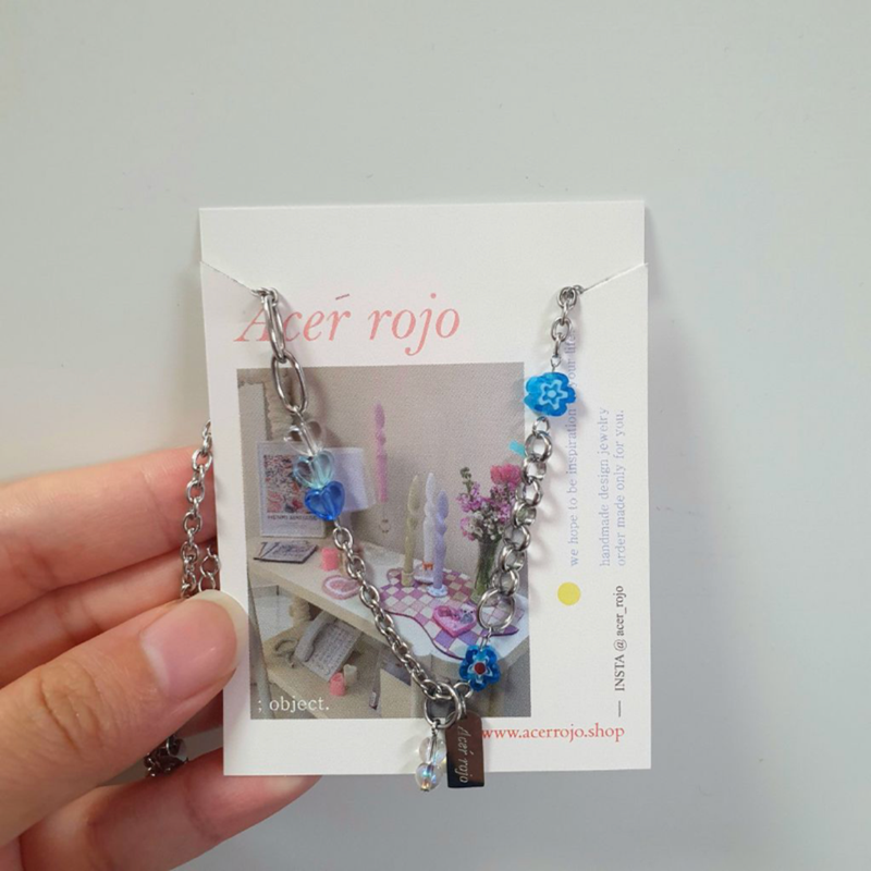 aqu Vacation Biz Kitchee Aqua Chain Heart Necklace