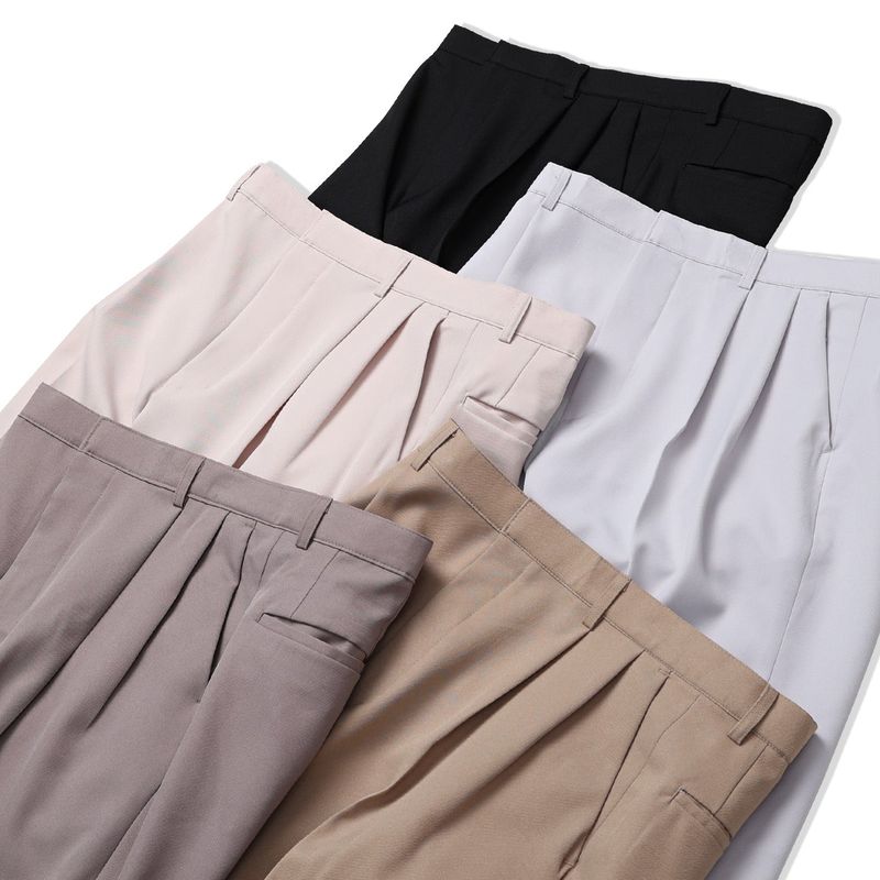 ABLE TWO TUCK WIDE SLACKS(5COLOR)