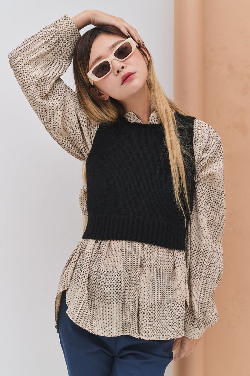Back Point Knit Sleeveless (3 colors)