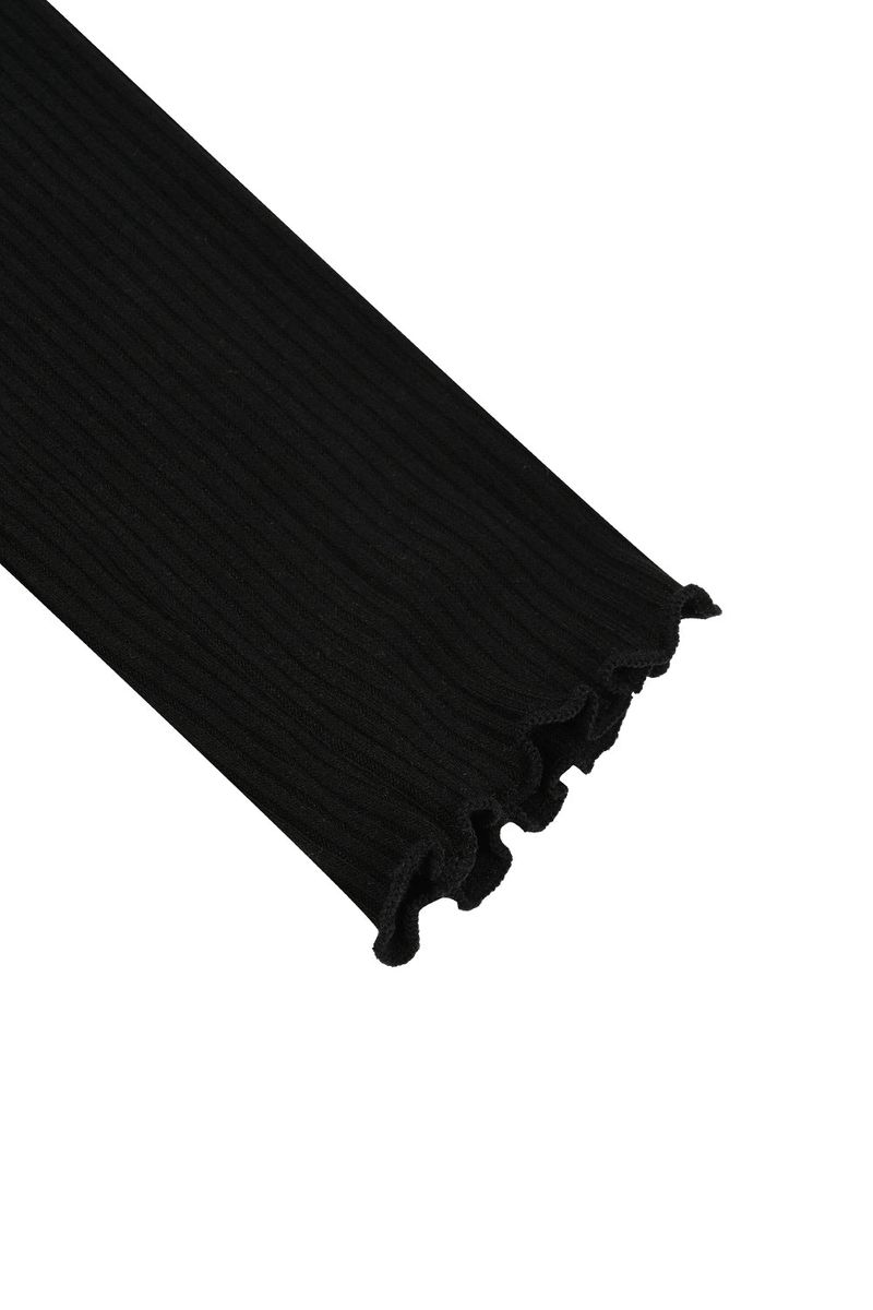 STITCH FRILL U-NECK LONG SLEEVE