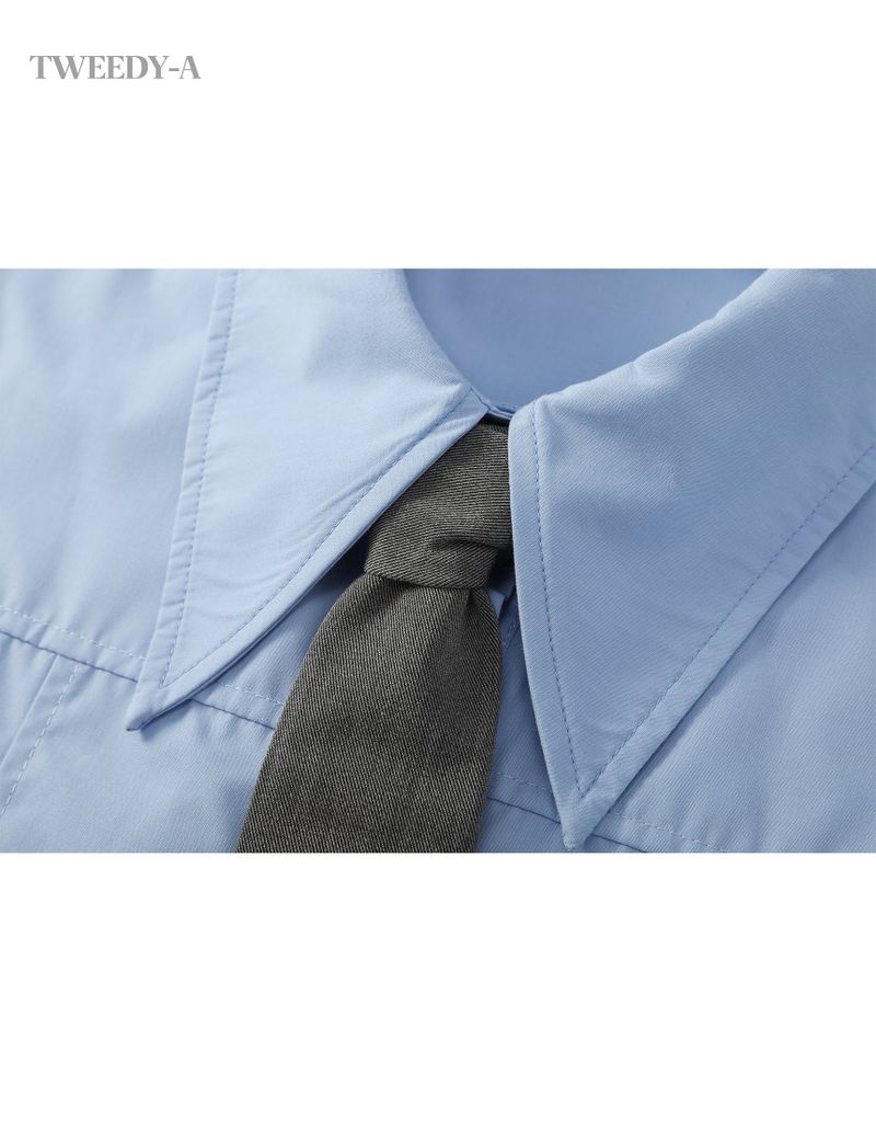 Basic Oxford Tie Shirt BLUE