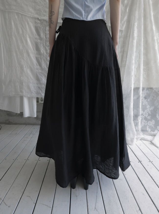 Sella Shirred Flare Long Skirt