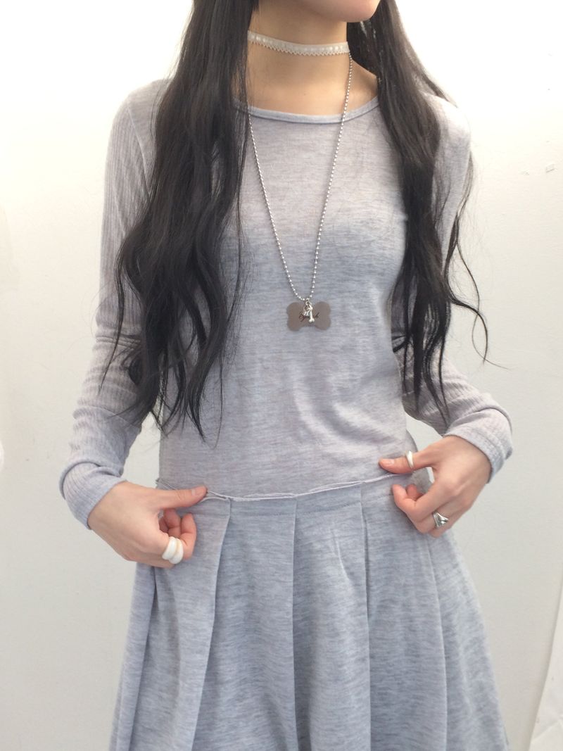 line and pleated dress