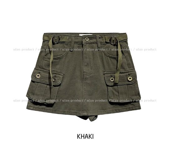 Hamil strap cargo skirt pants