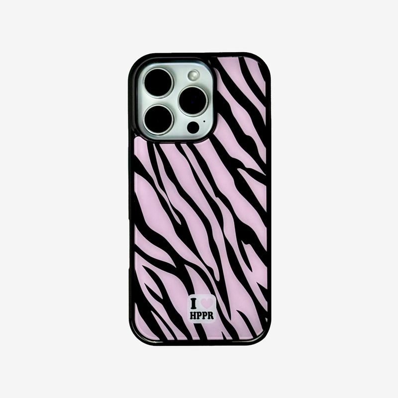 holypeachproject（ホリーピーチプロジェクト）の「[MADE]ZEBRA (pinkblack) glass bumper case（Smartphone Accessories）」