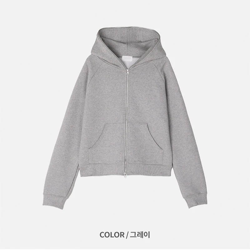 [CROP ITEM] クロップマッスルフィットフードジップアップ(3color)