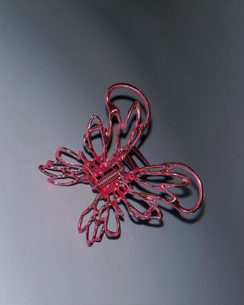 Pink butterfly hairpin
