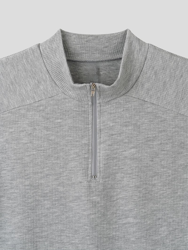 Slim fit mock neck half zip up(4color)