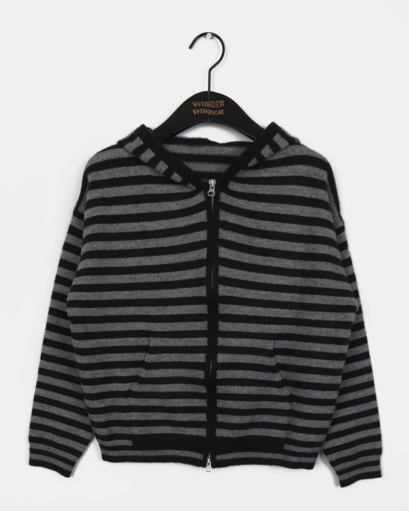 [MADE] Anton Stripe Pocket Two-Way Knit Zip-Up