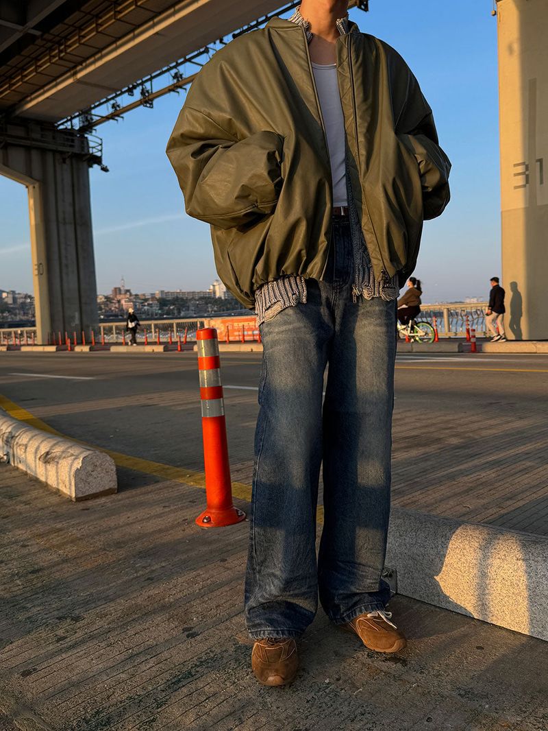 2 Low Leather Bomber MA-1 Jumper (2color)