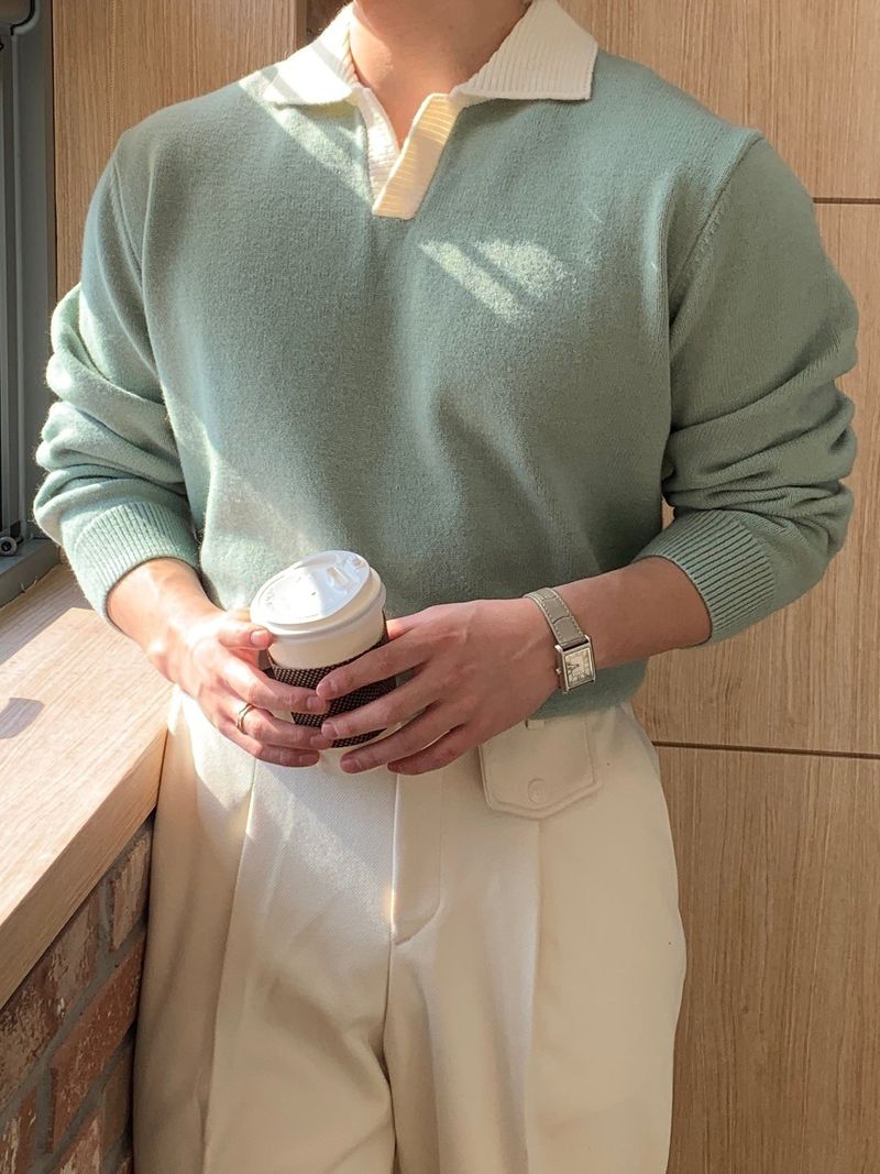 Mensfloor（メンズフロア）の「Coloring collar knitwear（Tops）」