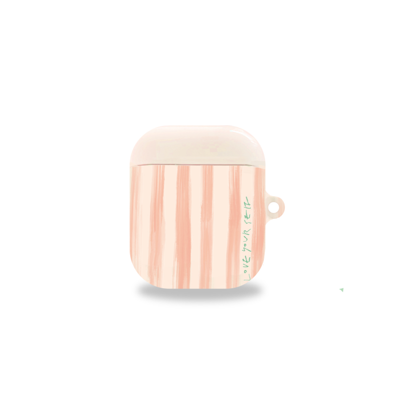 LOUMOI(ロウモイ)の「エアポッズ・バッズケース _ コーラルレター(スマホグッズ/小物)」