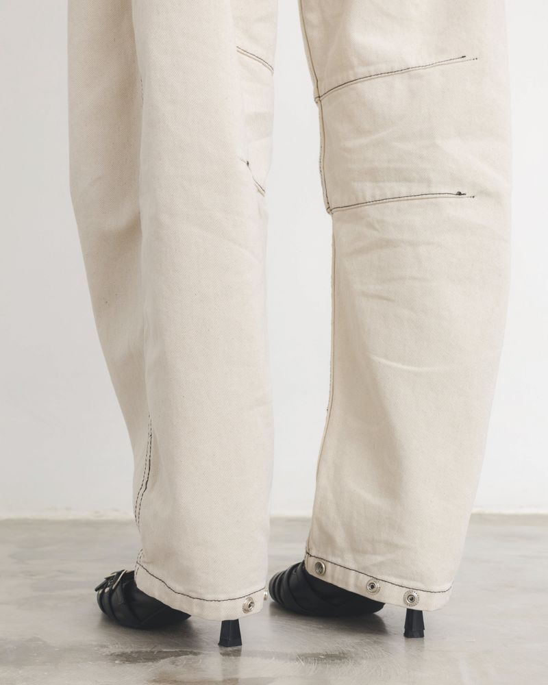Overstitched Double Waist Jeans
