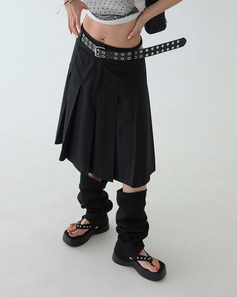 Two Buckle Punching Leather Belt