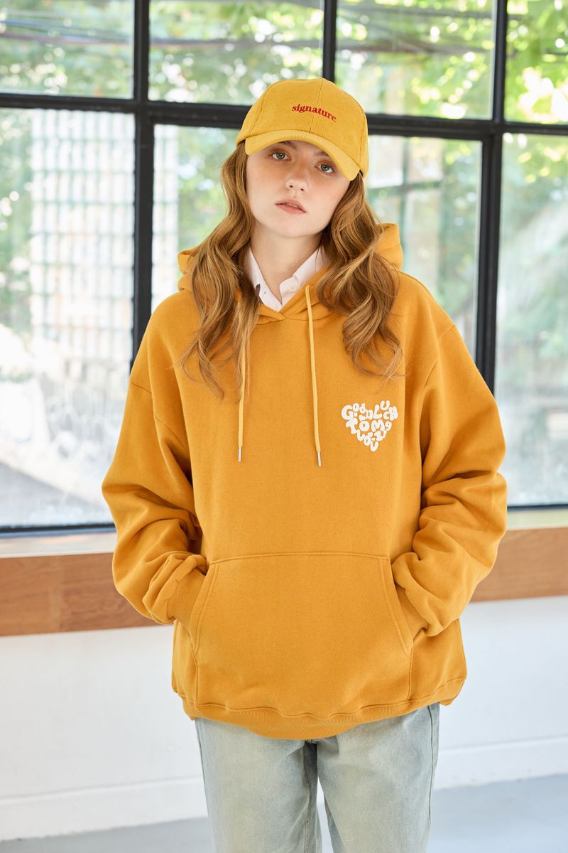 GOODLUCK HEART HOODIE / MUSTARD