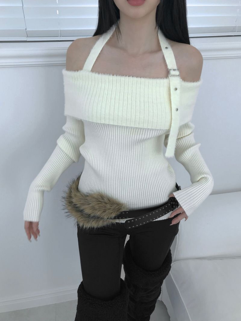saint off strap knit(3 color)