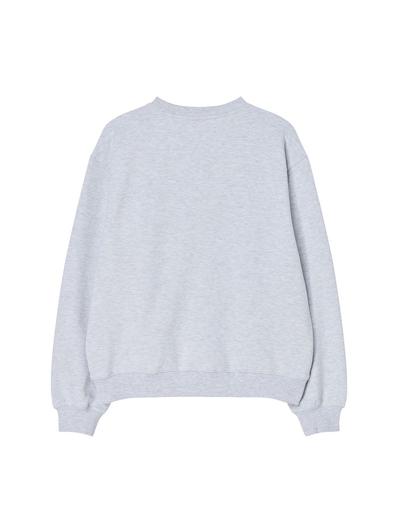 EMBLEM PATCHWORK SWEATSHIRT (HEATHER GREY)