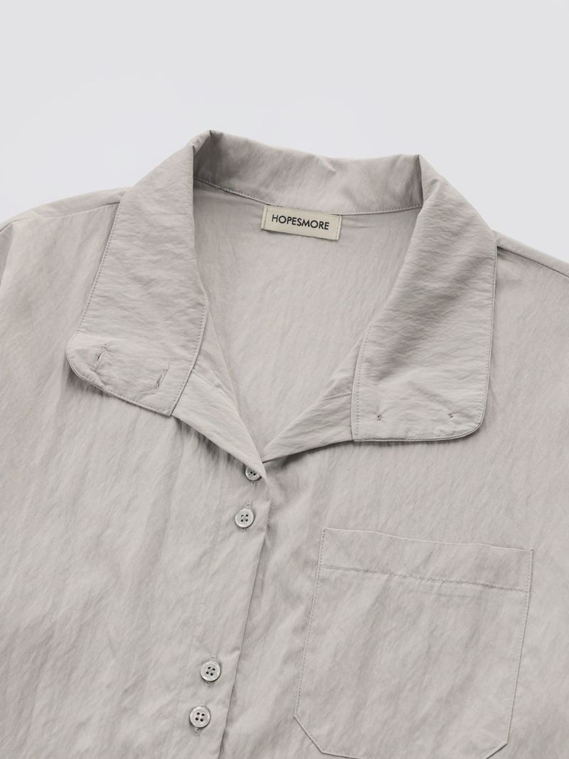 Urban High-neck String Shirt_Grey