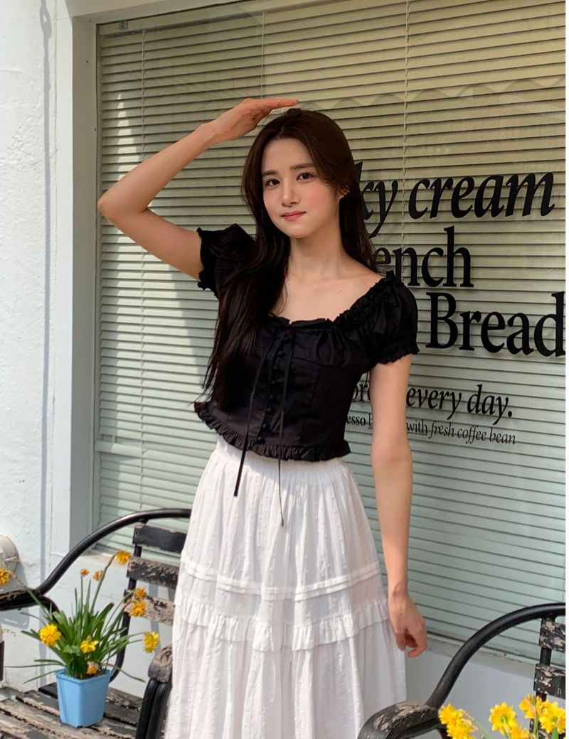 Leaf long skirt