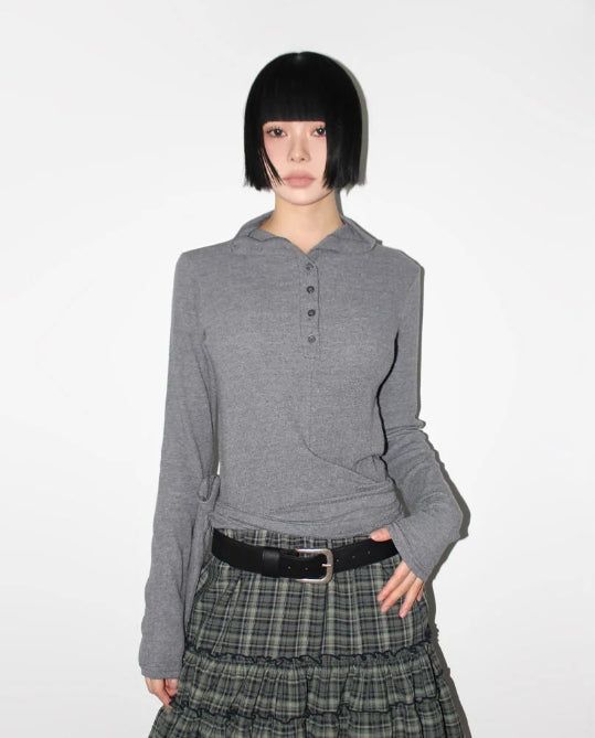 ドロップストラップ長袖Tシャツ