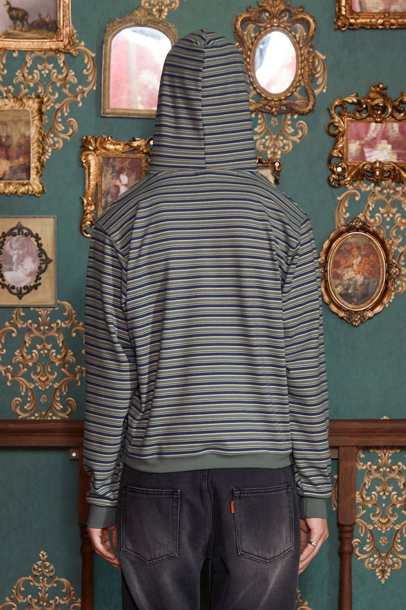 STRIPE LOGO HOODIE / GREEN