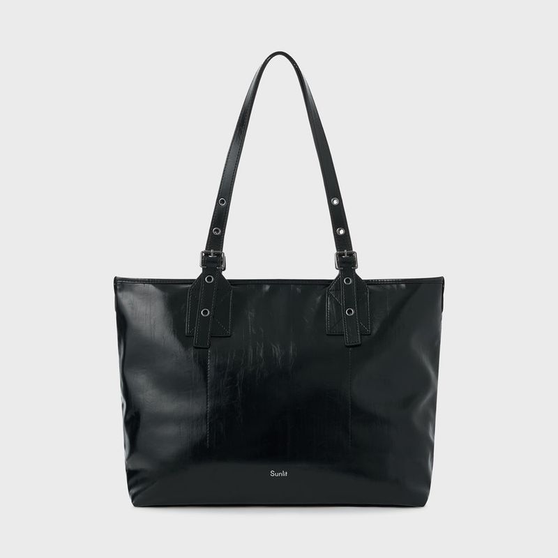 Glossy Buckle Bag (Black)