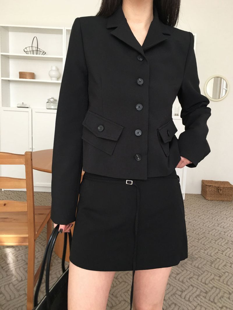 Urban button crop jacket