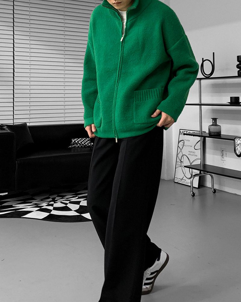 RU Two-way Wool Knit Zip-Up (3 colors)