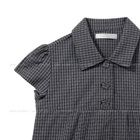 Linky Check Puff Blouse