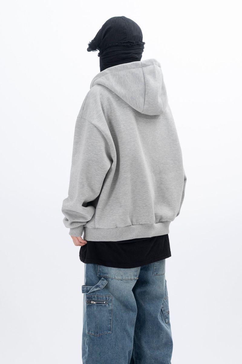 Eyelet Fleece Hooded Zip Up