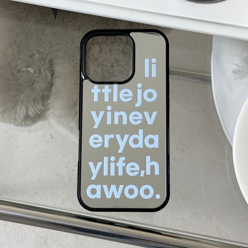 lettering mirror glass bumper case