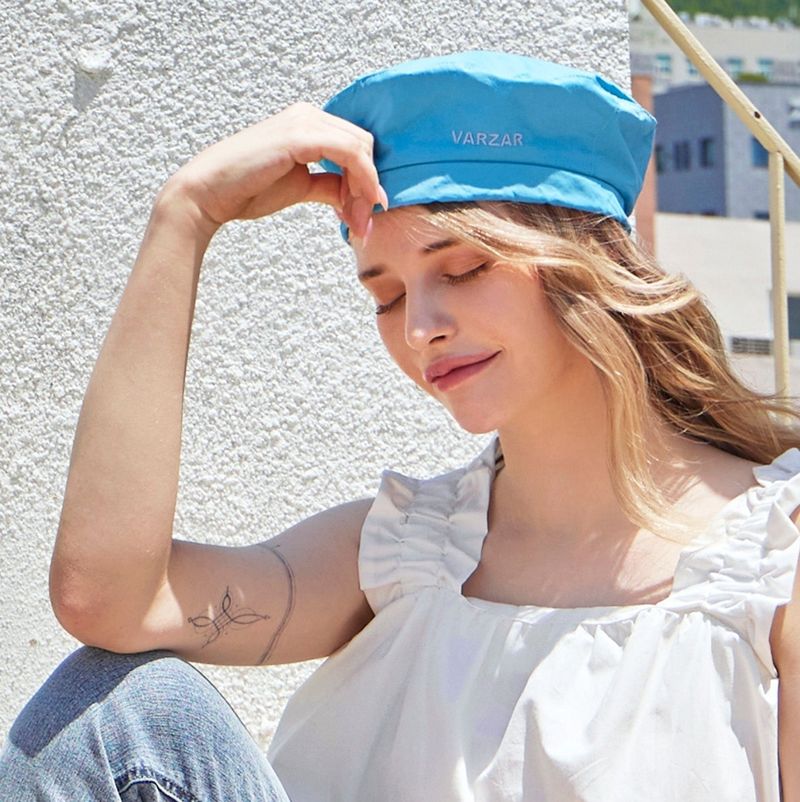 Logo string beret Blue