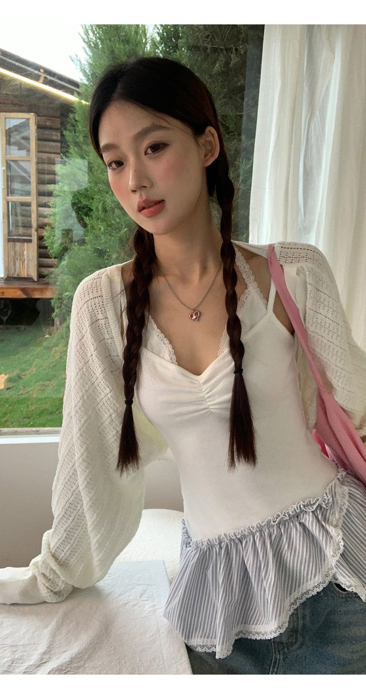 Air conditioner loose fit bolero cardigan