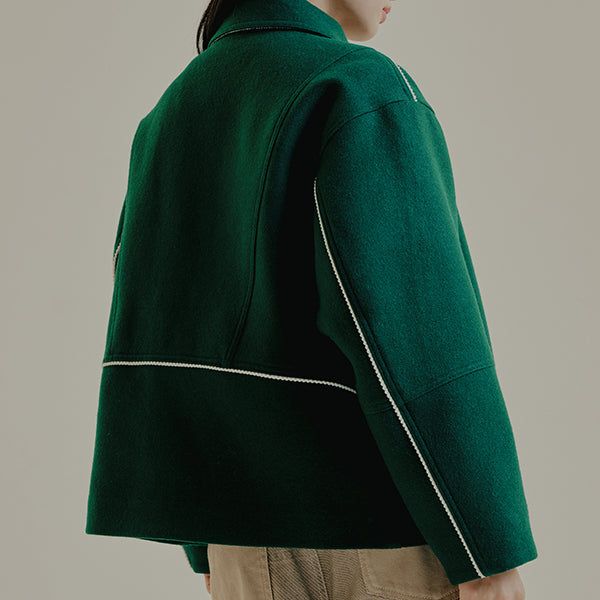 ROMANTIC CROWN（ロマンティッククラウン）の「WOOL PIPING BIKER JACKET（Jackets/Outerwear）」