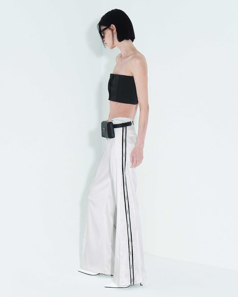 Raw Edge Button Tube Top _ Black