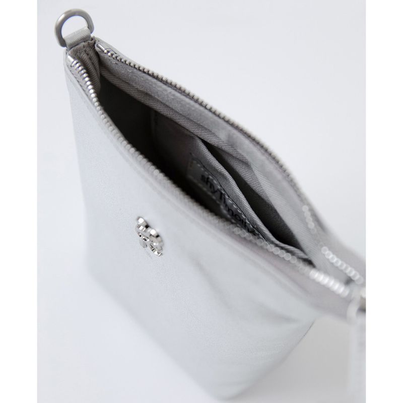 leather mignon bag - silver / strap - ( cowleather, chain)