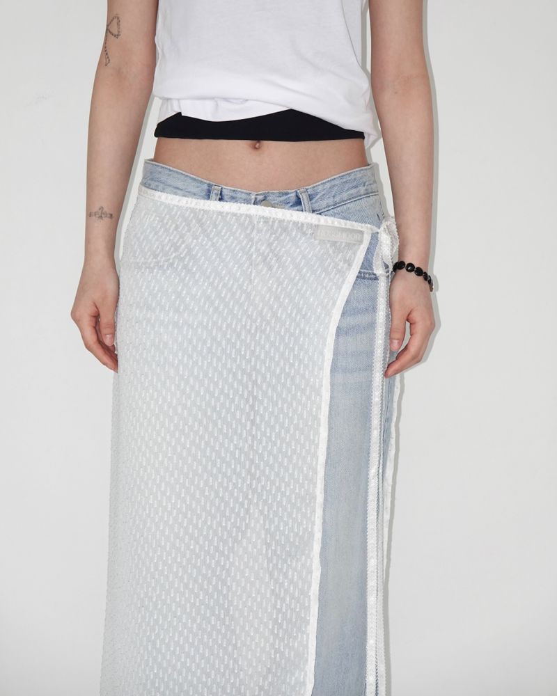 ROSSMOOR（ロスムーア）の「Sheer layered wrap skirt _ white（Skirts）」
