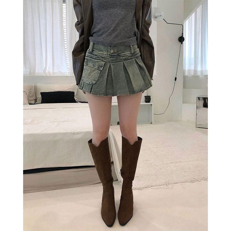 One-pocket Pleats Skirt 