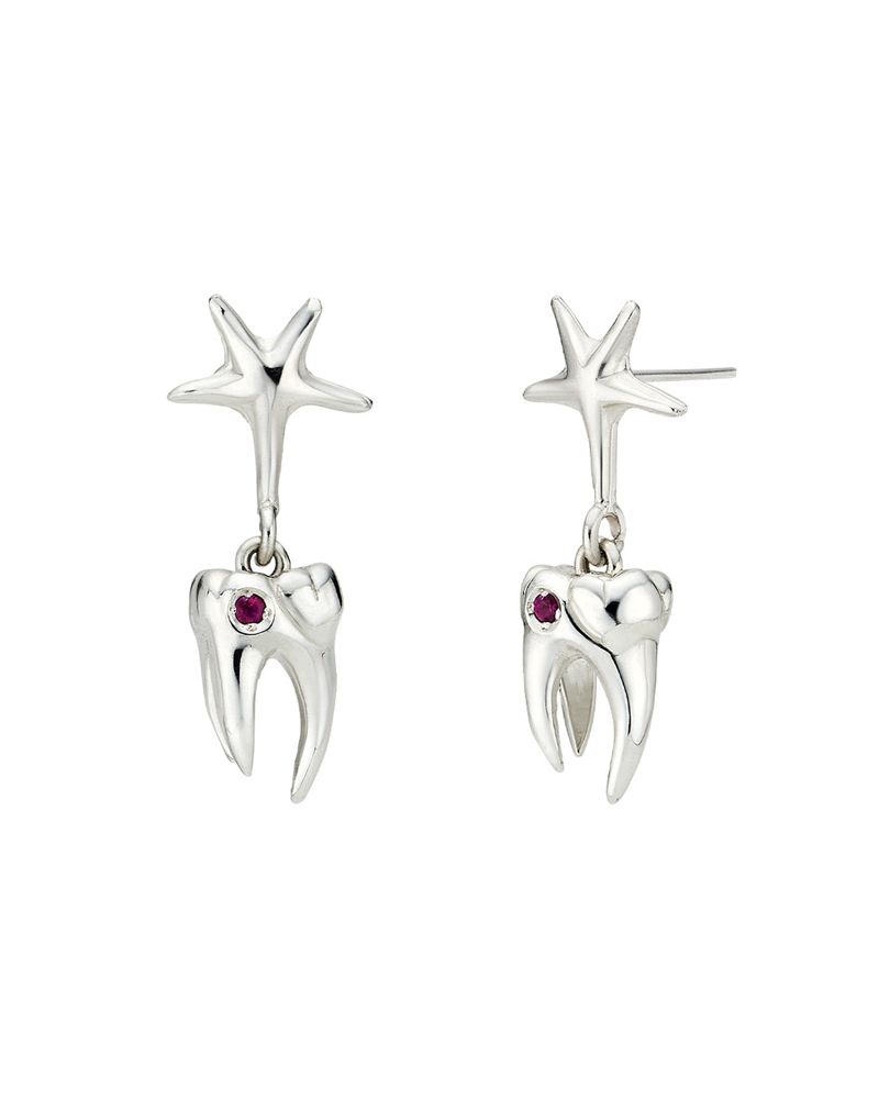 Teeth（ティース）の「【MADE】スターリートゥースジェムピアス (ルビー)（アクセサリー）」
