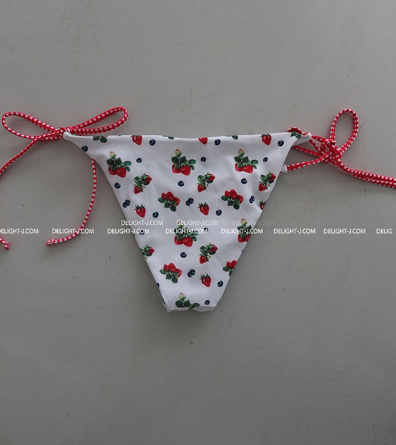 a strawberry tube top bikini