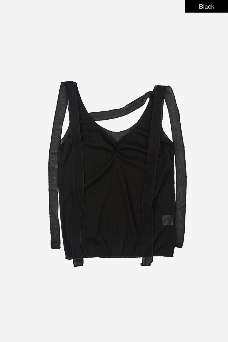 Sheer layered wrap sleeveless