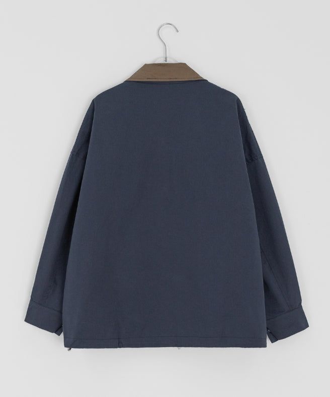 Cotton Color Matching Collar Bomber Jacket
