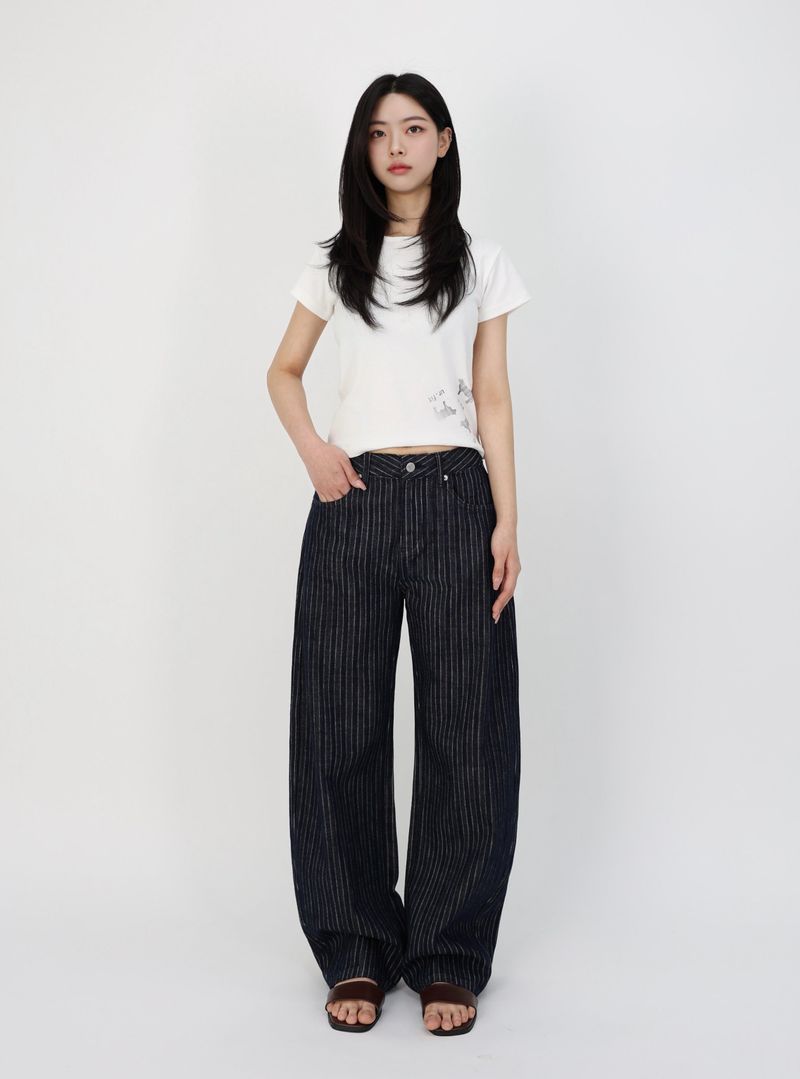 MOOD INDIGO PIN STRIPE CURVED DENIM code 26200