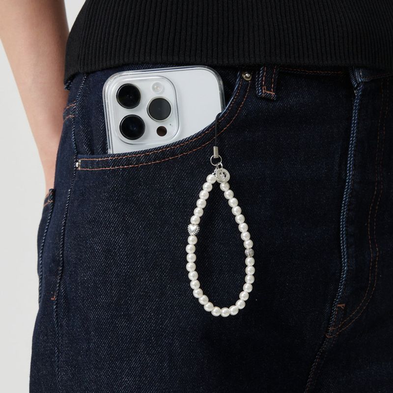 MINI LOVE PEARL PHONE STRAP KEY RING