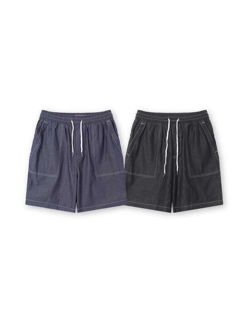 Indigo set-up denim shorts
