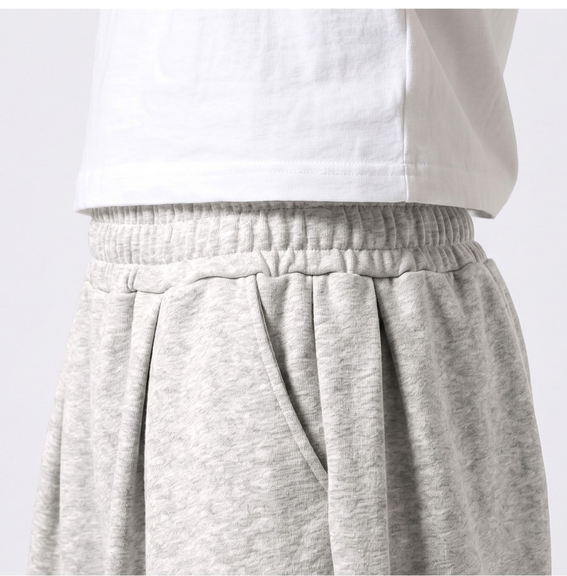 Balloon Curved Side Tuck Bermuda Pants Melange